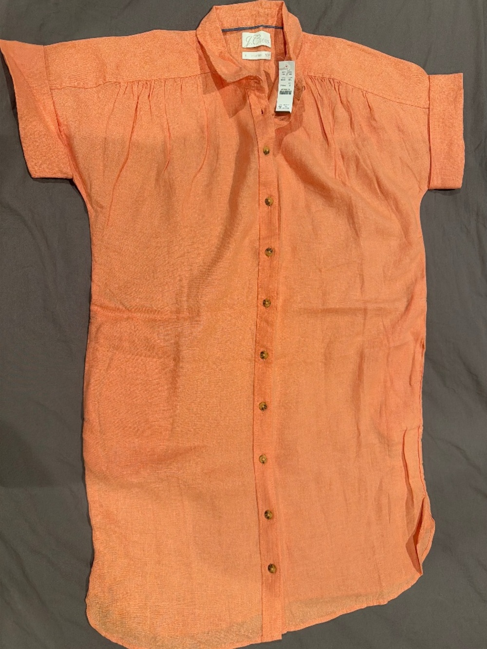 J.Crew Relaxed Linen Shirt Dress – Coral | NWT | Sze Small